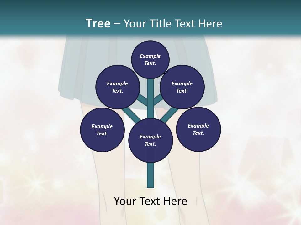 A Girl In A Blue Skirt Is Standing With Her Hands On Her Hips PowerPoint Template