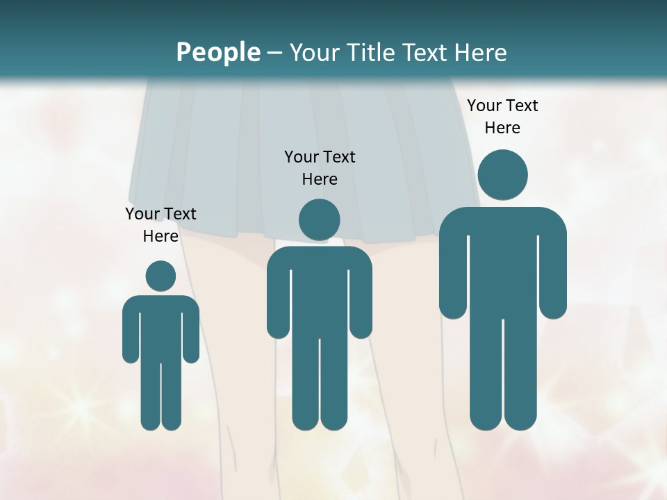 A Girl In A Blue Skirt Is Standing With Her Hands On Her Hips PowerPoint Template