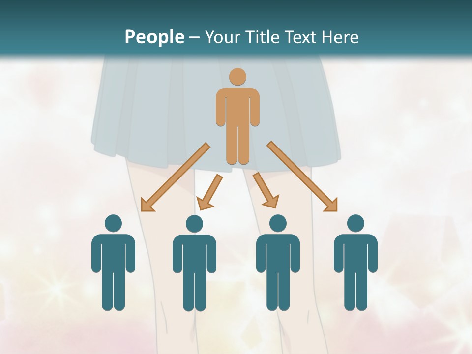 A Girl In A Blue Skirt Is Standing With Her Hands On Her Hips PowerPoint Template