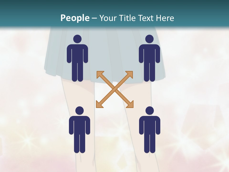 A Girl In A Blue Skirt Is Standing With Her Hands On Her Hips PowerPoint Template