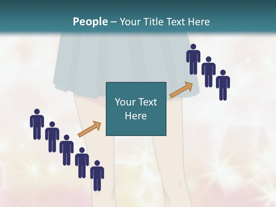 A Girl In A Blue Skirt Is Standing With Her Hands On Her Hips PowerPoint Template