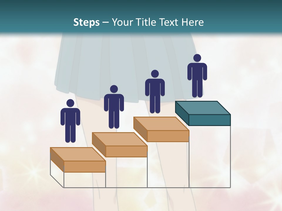 A Girl In A Blue Skirt Is Standing With Her Hands On Her Hips PowerPoint Template