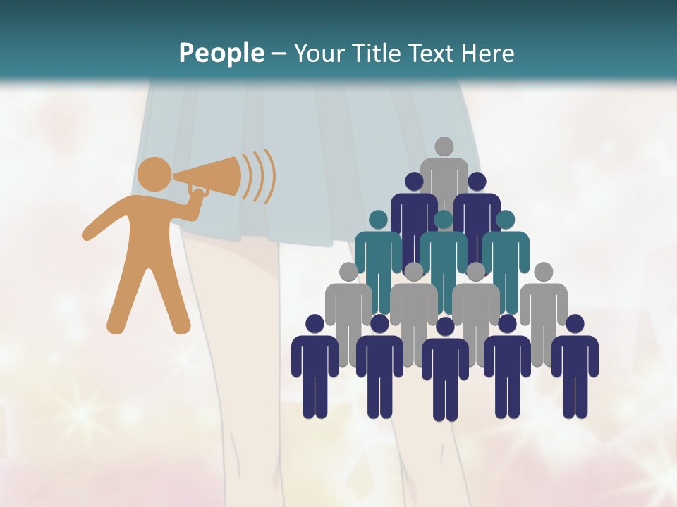 A Girl In A Blue Skirt Is Standing With Her Hands On Her Hips PowerPoint Template