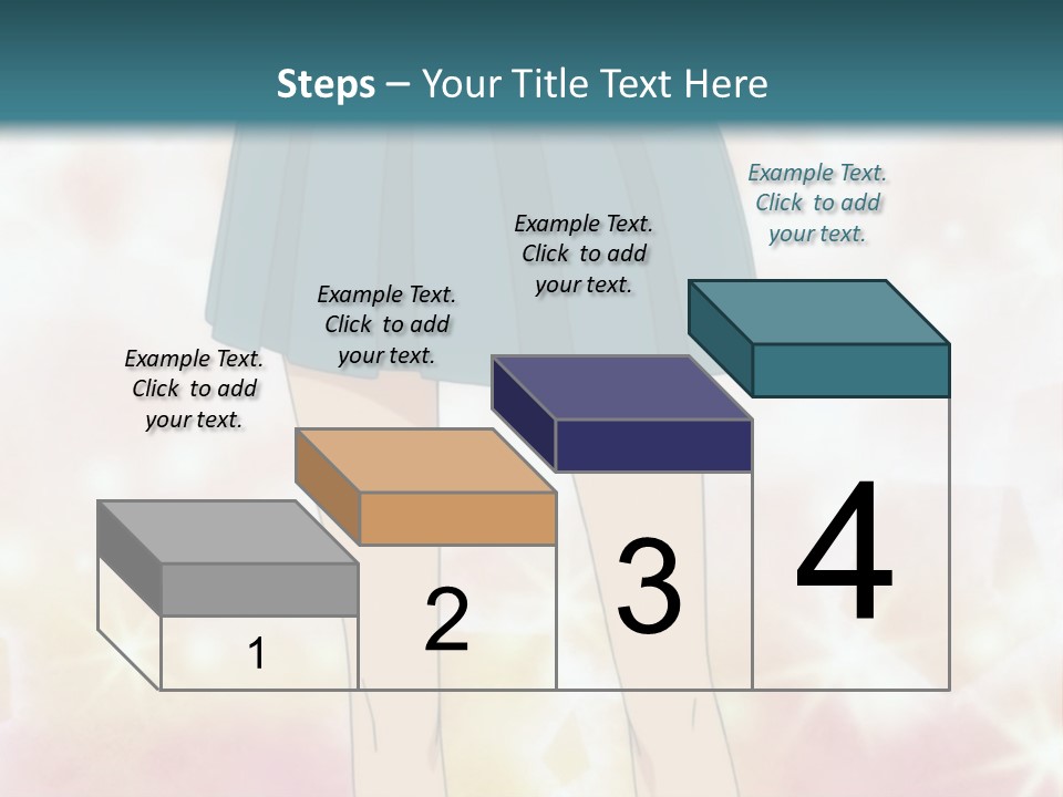 A Girl In A Blue Skirt Is Standing With Her Hands On Her Hips PowerPoint Template