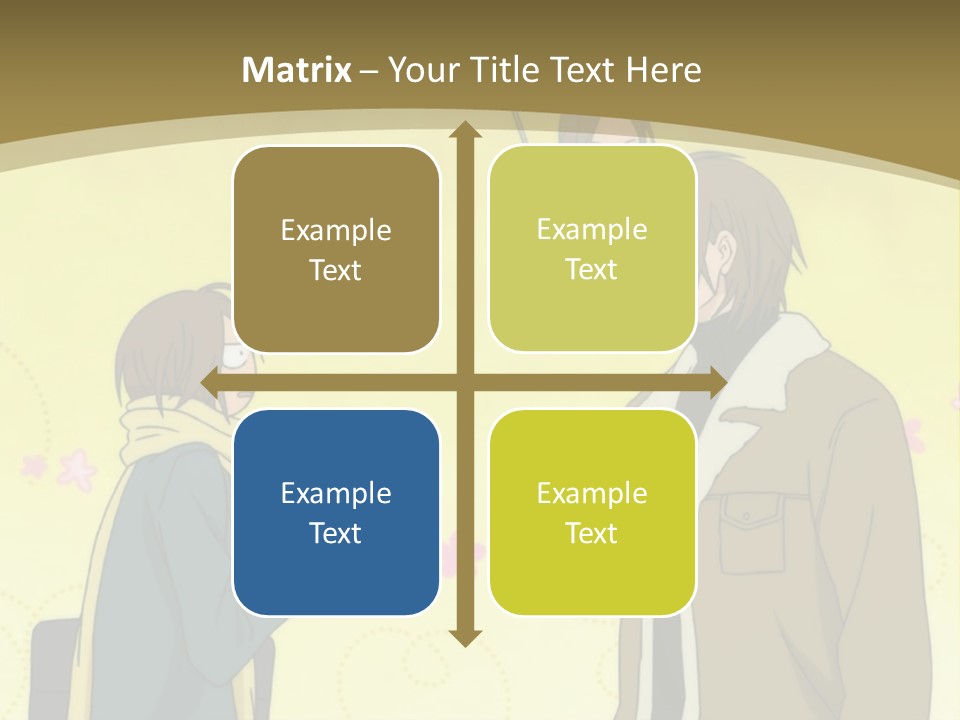 A Couple Of People Standing Next To Each Other PowerPoint Template