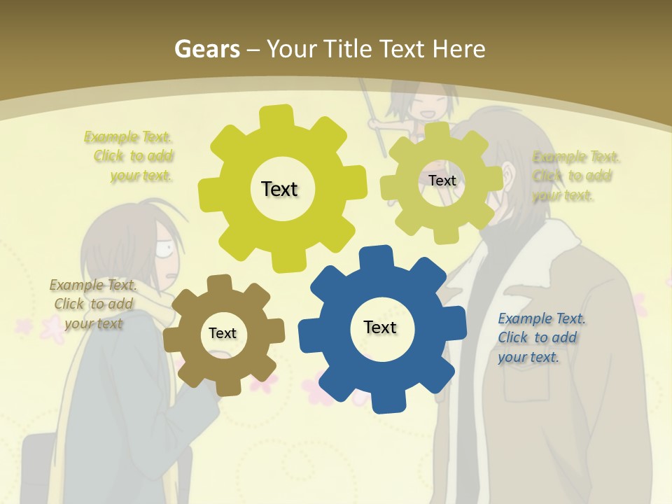 A Couple Of People Standing Next To Each Other PowerPoint Template