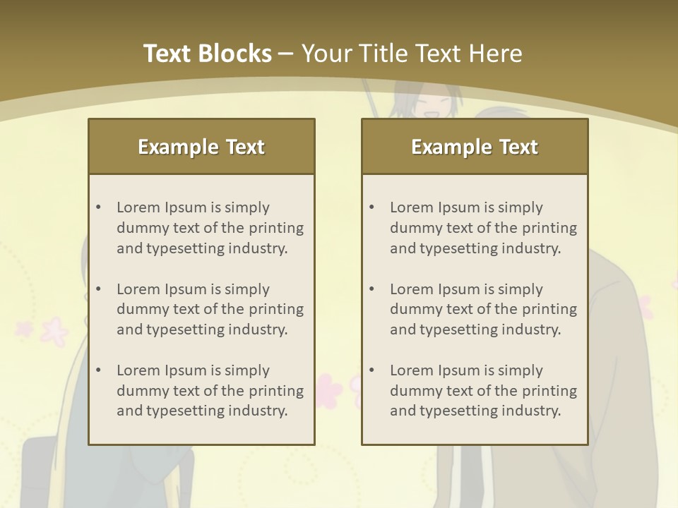 A Couple Of People Standing Next To Each Other PowerPoint Template