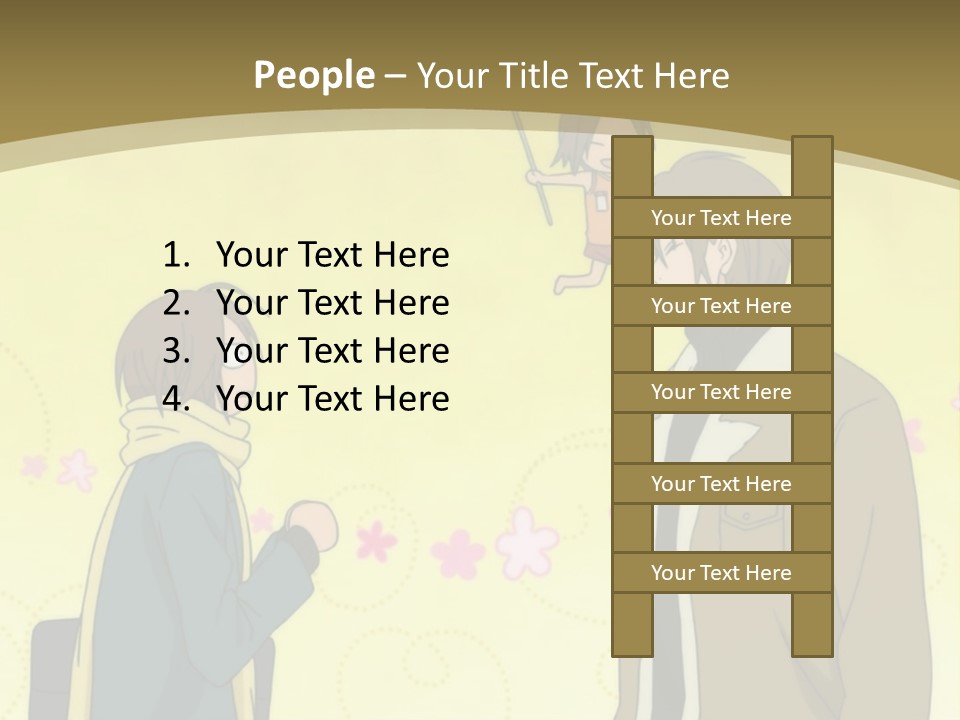 A Couple Of People Standing Next To Each Other PowerPoint Template