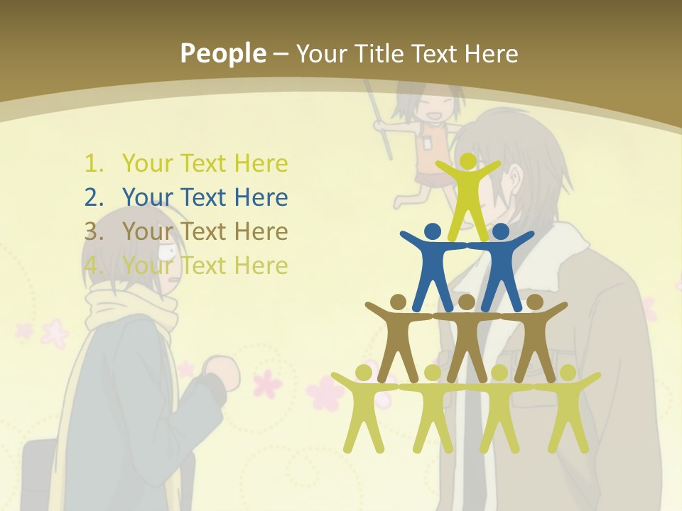 A Couple Of People Standing Next To Each Other PowerPoint Template