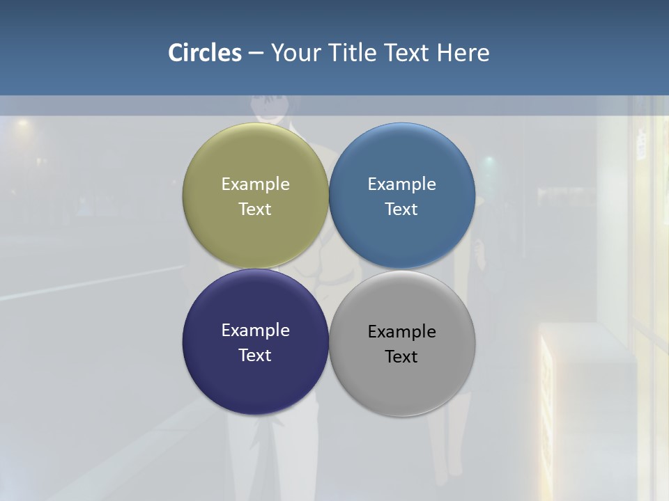 A Man And Woman Walking Down A Street At Night PowerPoint Template