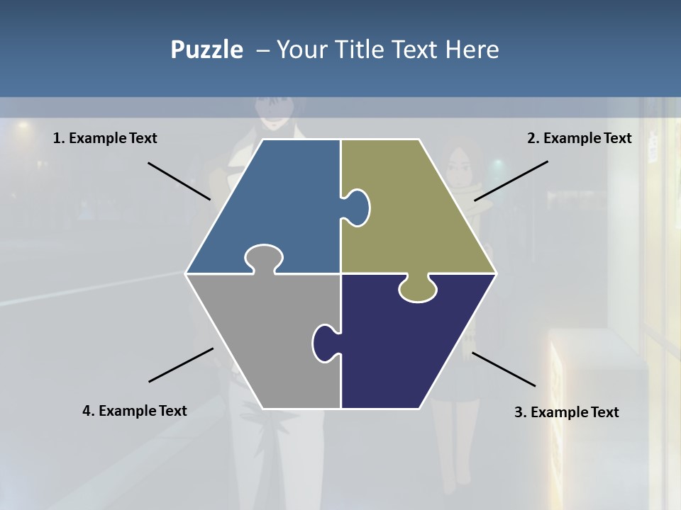 A Man And Woman Walking Down A Street At Night PowerPoint Template