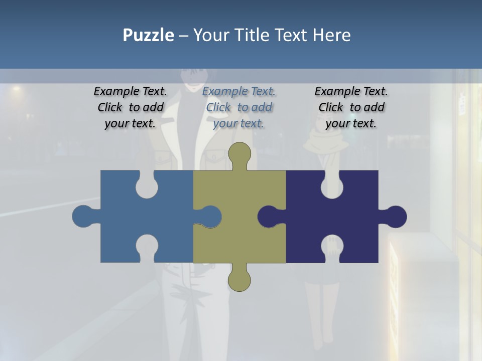 A Man And Woman Walking Down A Street At Night PowerPoint Template