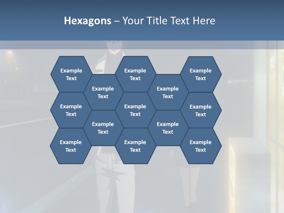 A Man And Woman Walking Down A Street At Night PowerPoint Template