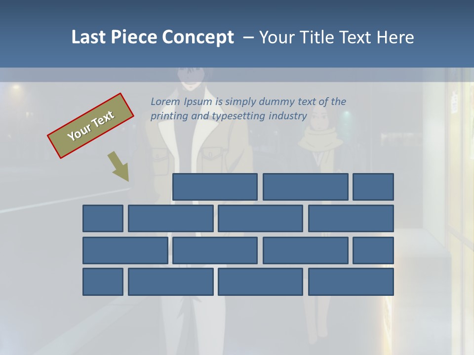 A Man And Woman Walking Down A Street At Night PowerPoint Template