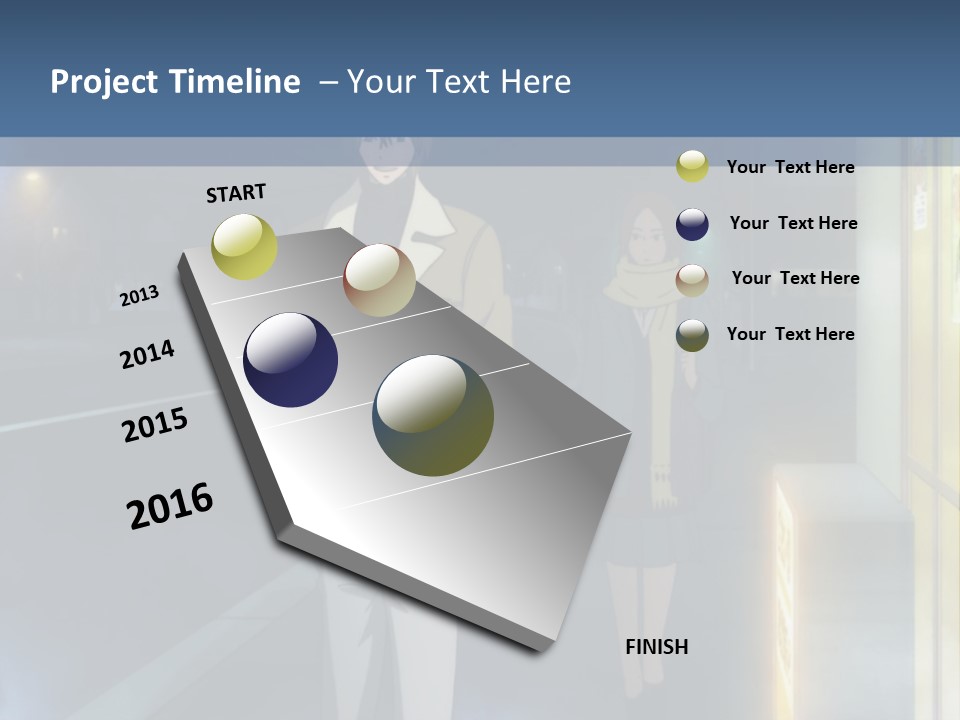 A Man And Woman Walking Down A Street At Night PowerPoint Template