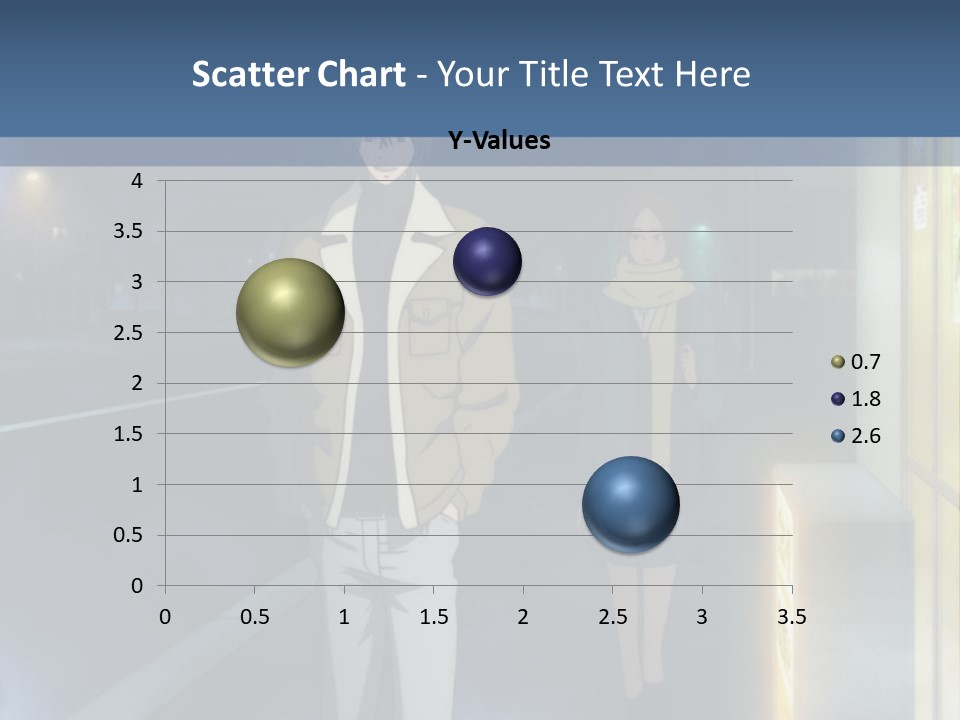 A Man And Woman Walking Down A Street At Night PowerPoint Template