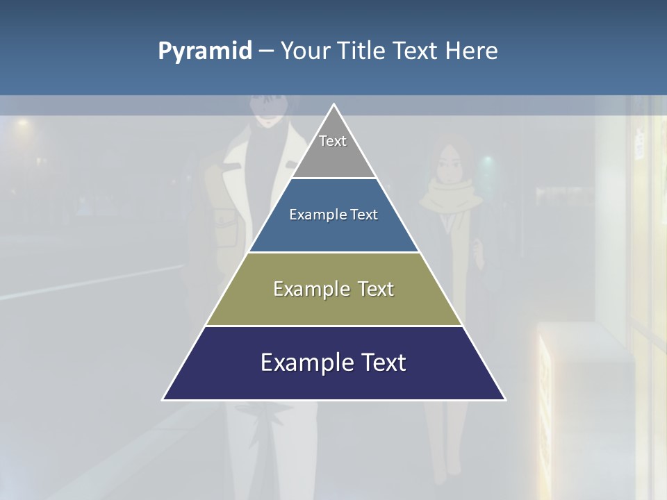 A Man And Woman Walking Down A Street At Night PowerPoint Template