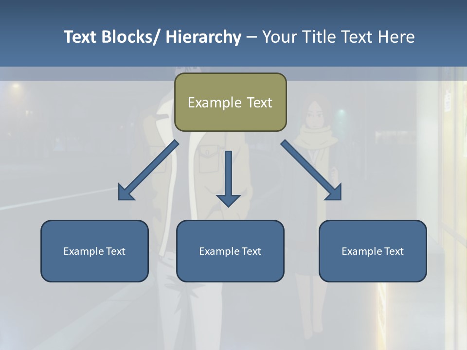 A Man And Woman Walking Down A Street At Night PowerPoint Template