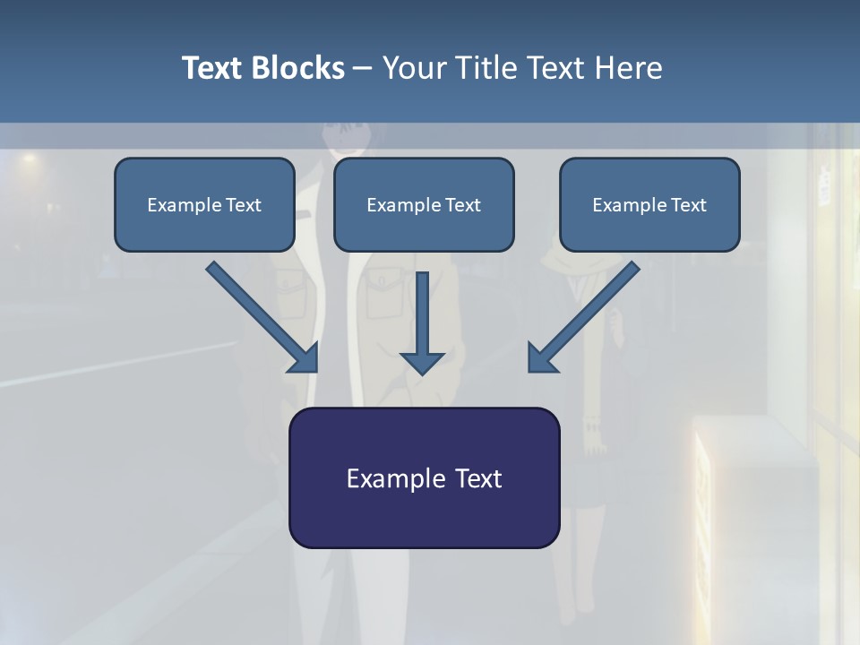 A Man And Woman Walking Down A Street At Night PowerPoint Template