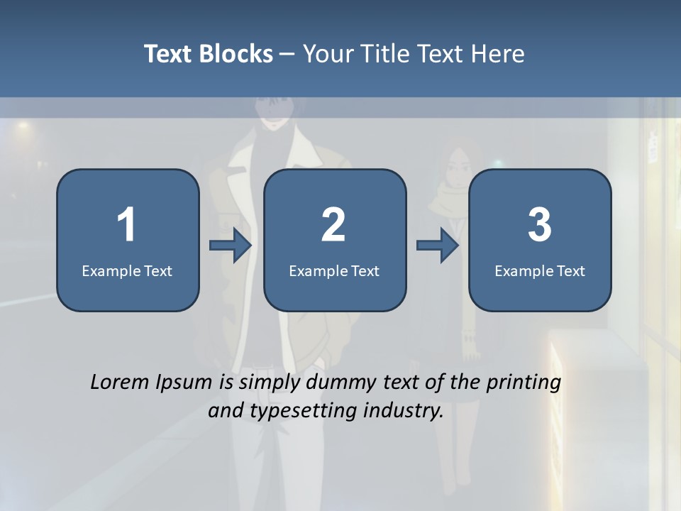 A Man And Woman Walking Down A Street At Night PowerPoint Template