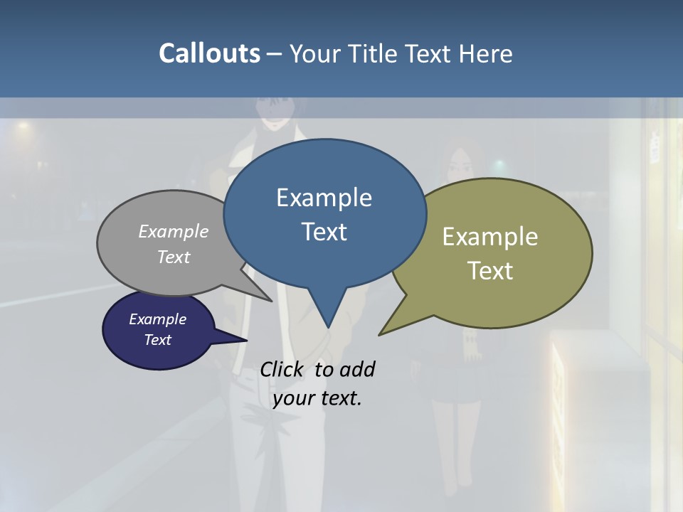 A Man And Woman Walking Down A Street At Night PowerPoint Template