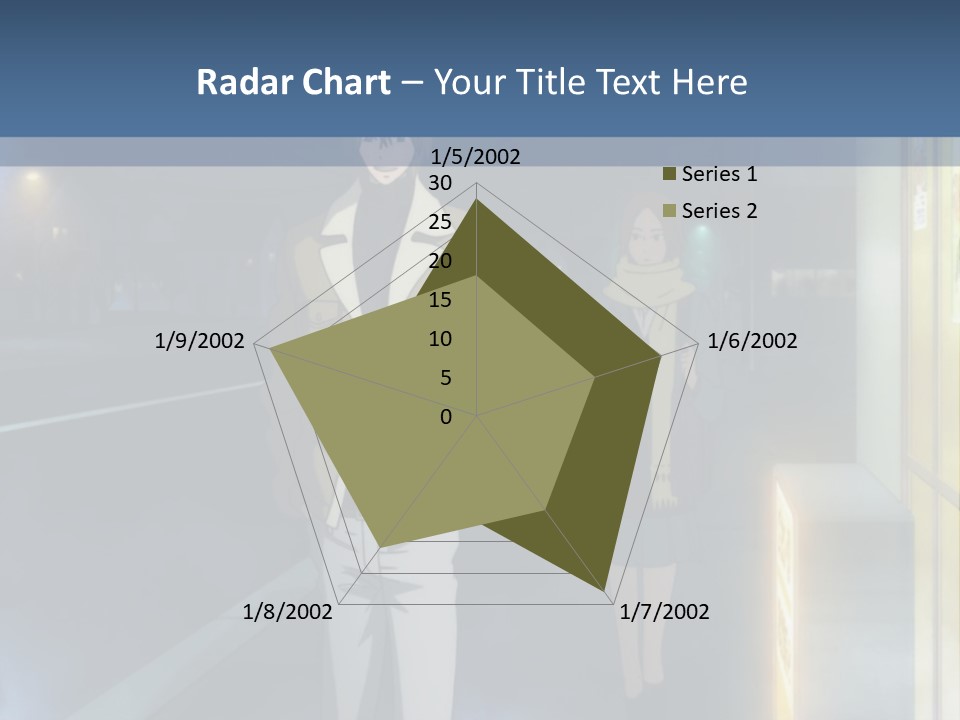 A Man And Woman Walking Down A Street At Night PowerPoint Template