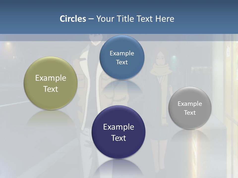 A Man And Woman Walking Down A Street At Night PowerPoint Template