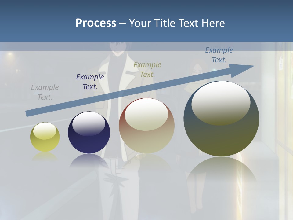 A Man And Woman Walking Down A Street At Night PowerPoint Template