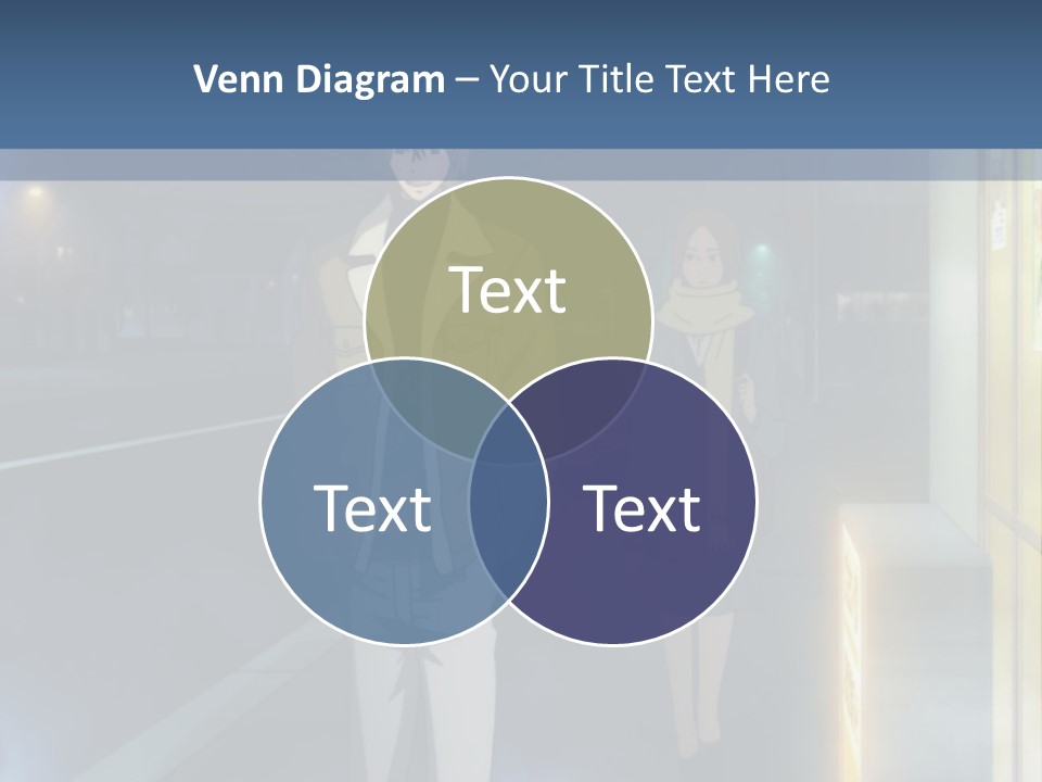 A Man And Woman Walking Down A Street At Night PowerPoint Template