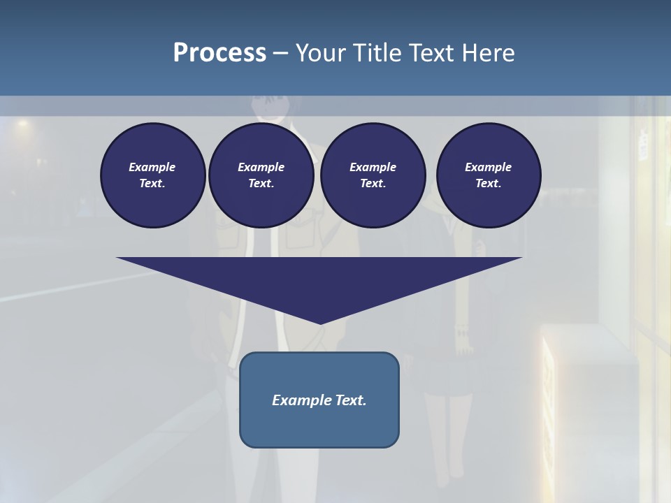 A Man And Woman Walking Down A Street At Night PowerPoint Template