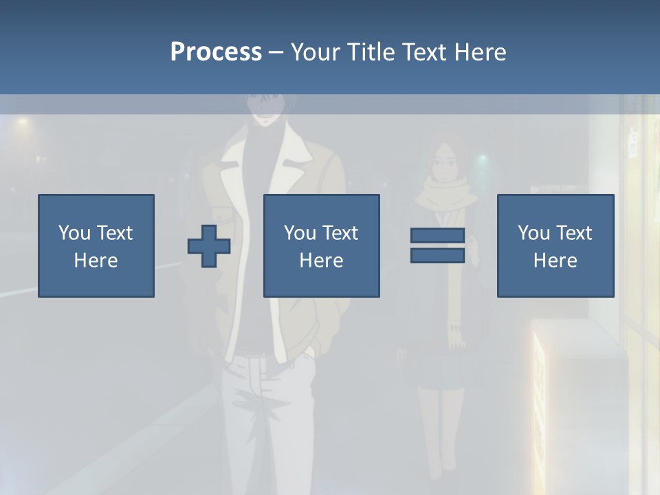 A Man And Woman Walking Down A Street At Night PowerPoint Template