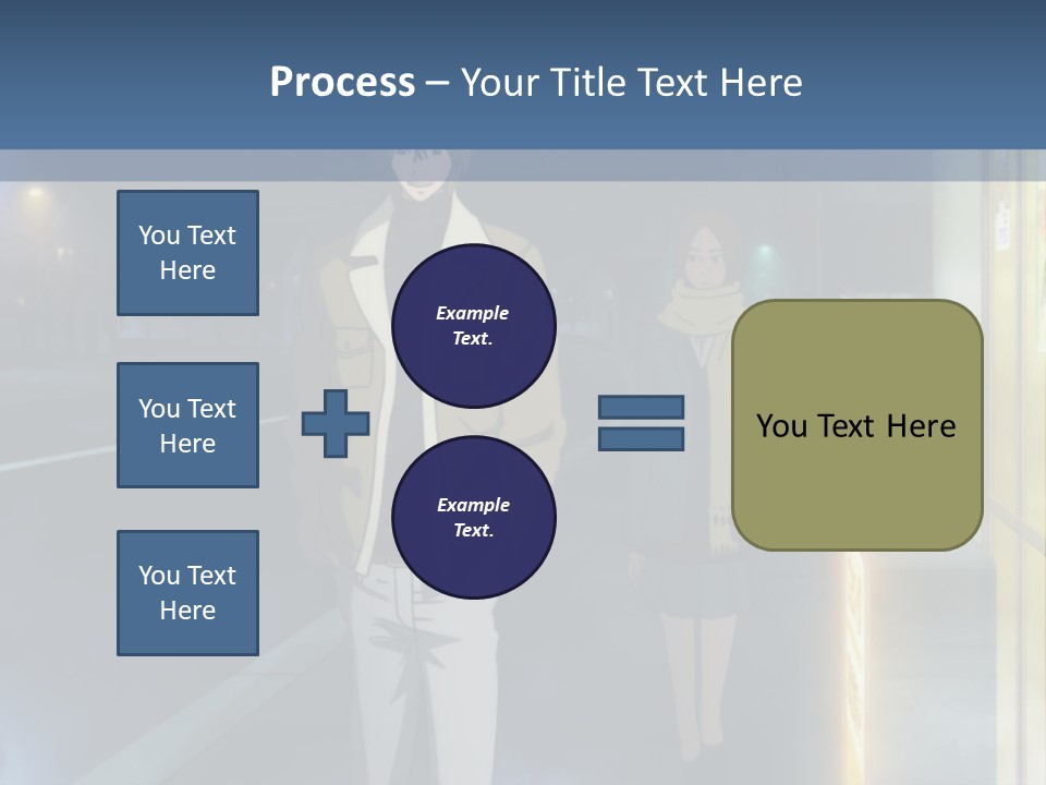A Man And Woman Walking Down A Street At Night PowerPoint Template
