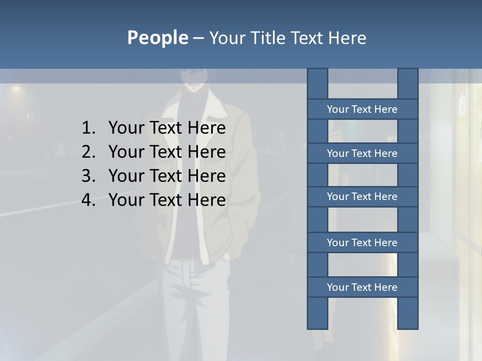 A Man And Woman Walking Down A Street At Night PowerPoint Template