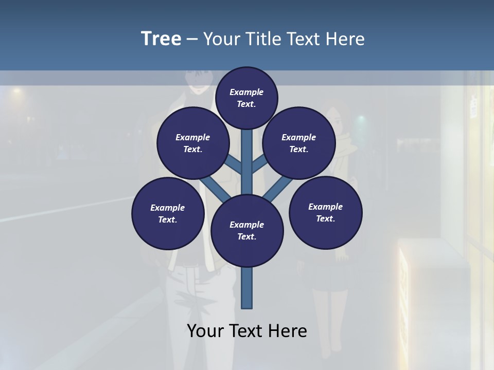 A Man And Woman Walking Down A Street At Night PowerPoint Template