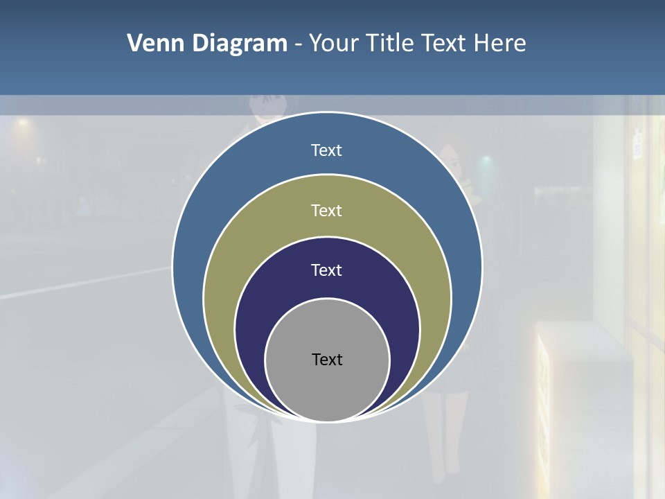A Man And Woman Walking Down A Street At Night PowerPoint Template