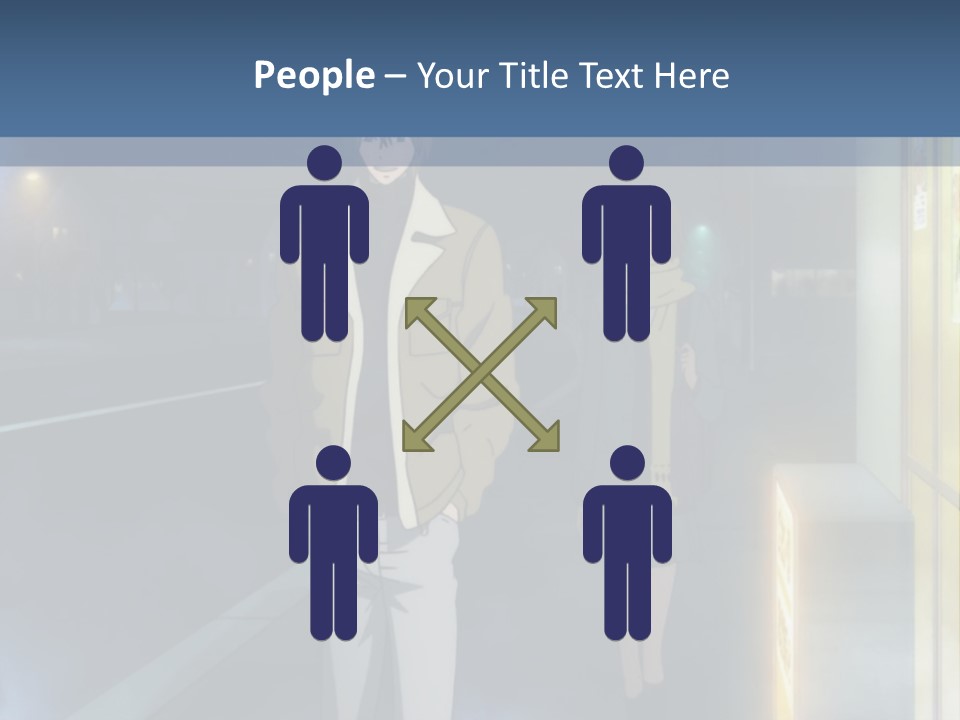 A Man And Woman Walking Down A Street At Night PowerPoint Template