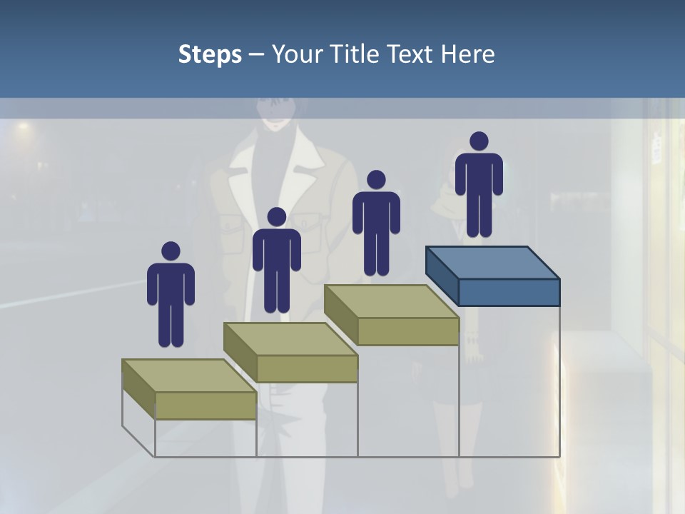 A Man And Woman Walking Down A Street At Night PowerPoint Template