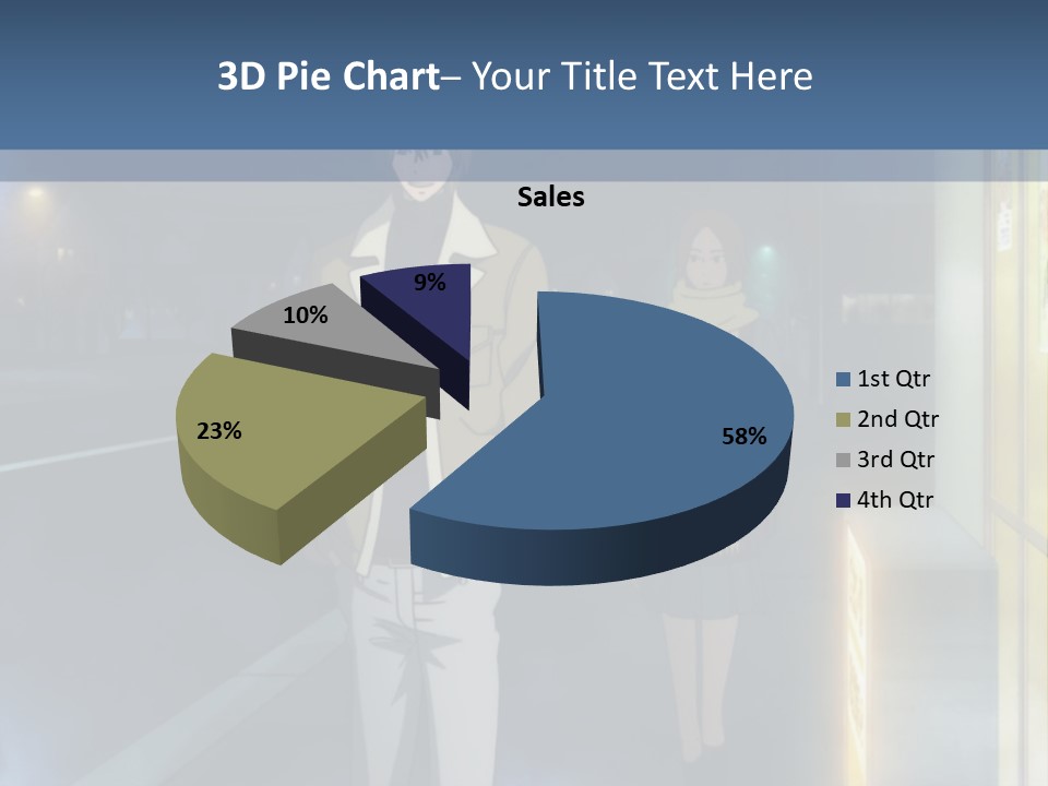 A Man And Woman Walking Down A Street At Night PowerPoint Template