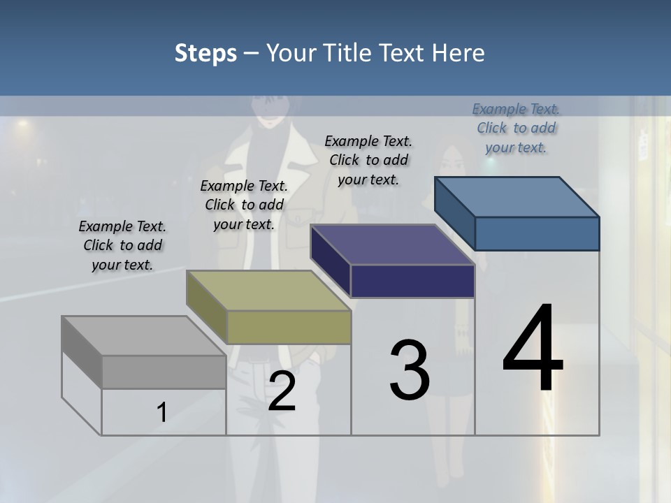 A Man And Woman Walking Down A Street At Night PowerPoint Template