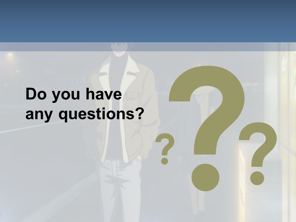 A Man And Woman Walking Down A Street At Night PowerPoint Template