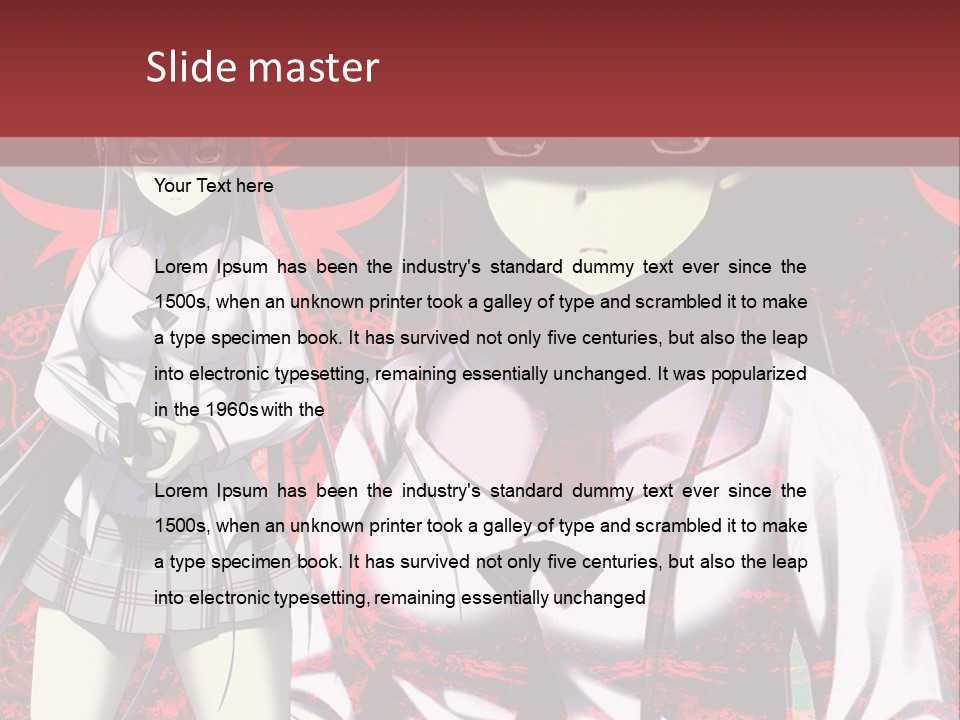 A Couple Of Anime Characters Standing Next To Each Other PowerPoint Template