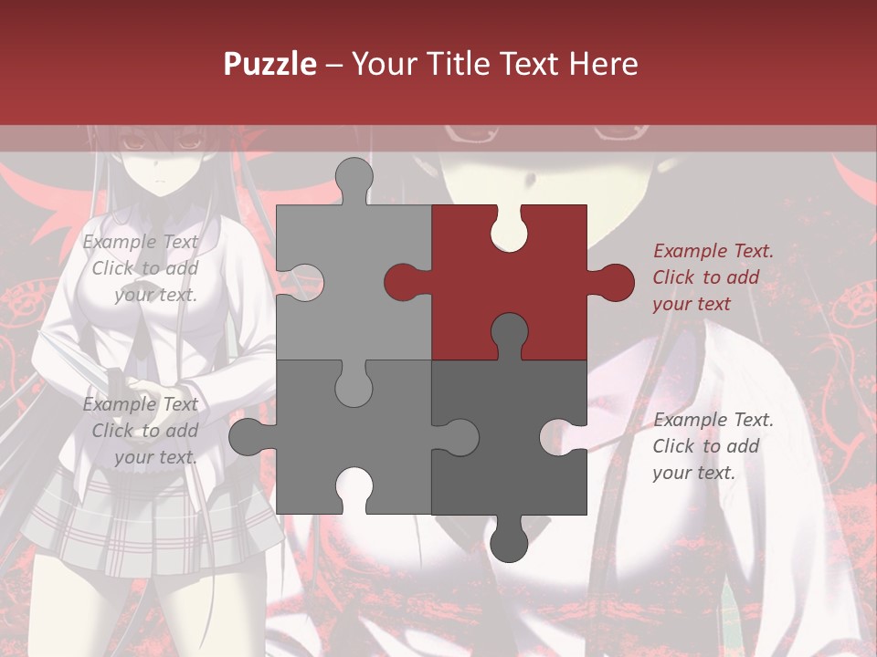 A Couple Of Anime Characters Standing Next To Each Other PowerPoint Template