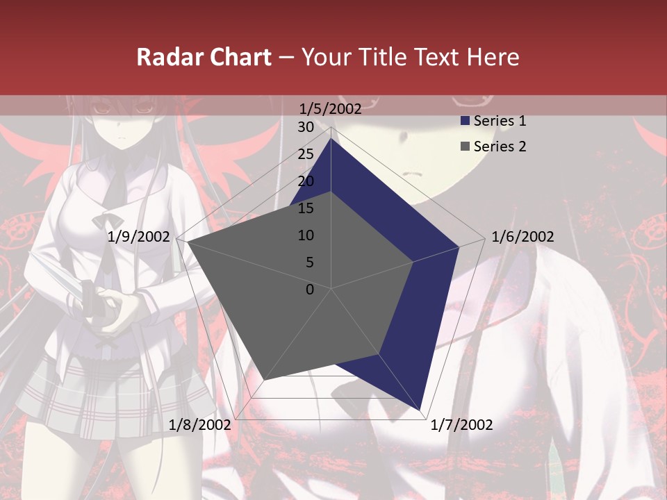 A Couple Of Anime Characters Standing Next To Each Other PowerPoint Template