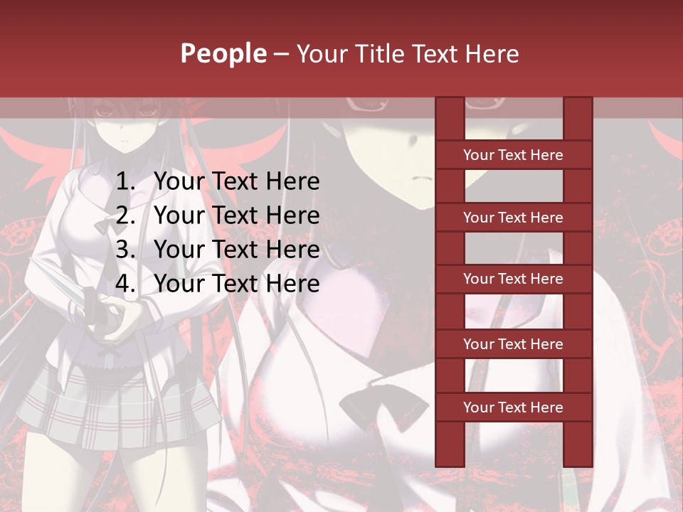 A Couple Of Anime Characters Standing Next To Each Other PowerPoint Template