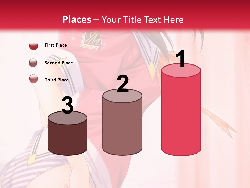 A Woman In A Pink Shirt Is Standing In Front Of A Red Wall PowerPoint Template