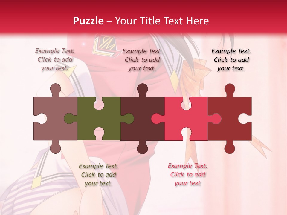 A Woman In A Pink Shirt Is Standing In Front Of A Red Wall PowerPoint Template