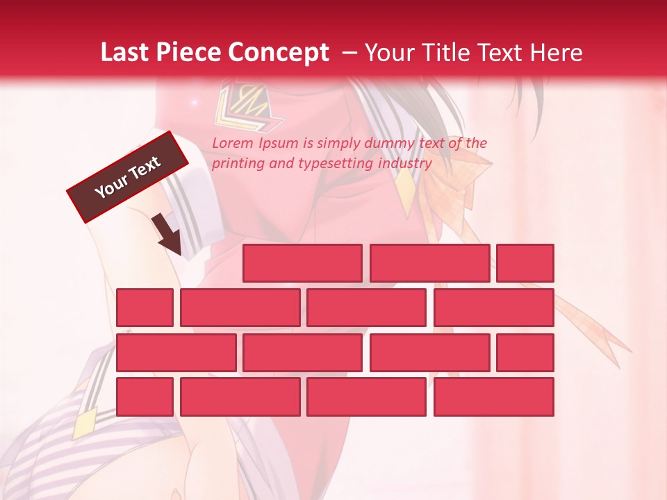 A Woman In A Pink Shirt Is Standing In Front Of A Red Wall PowerPoint Template