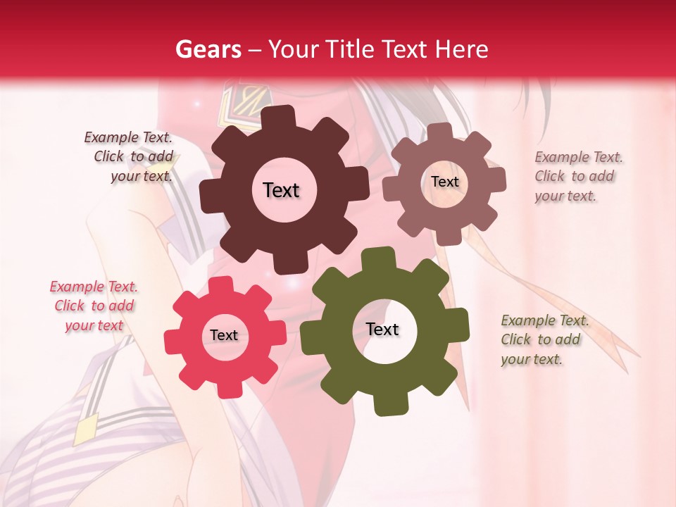 A Woman In A Pink Shirt Is Standing In Front Of A Red Wall PowerPoint Template