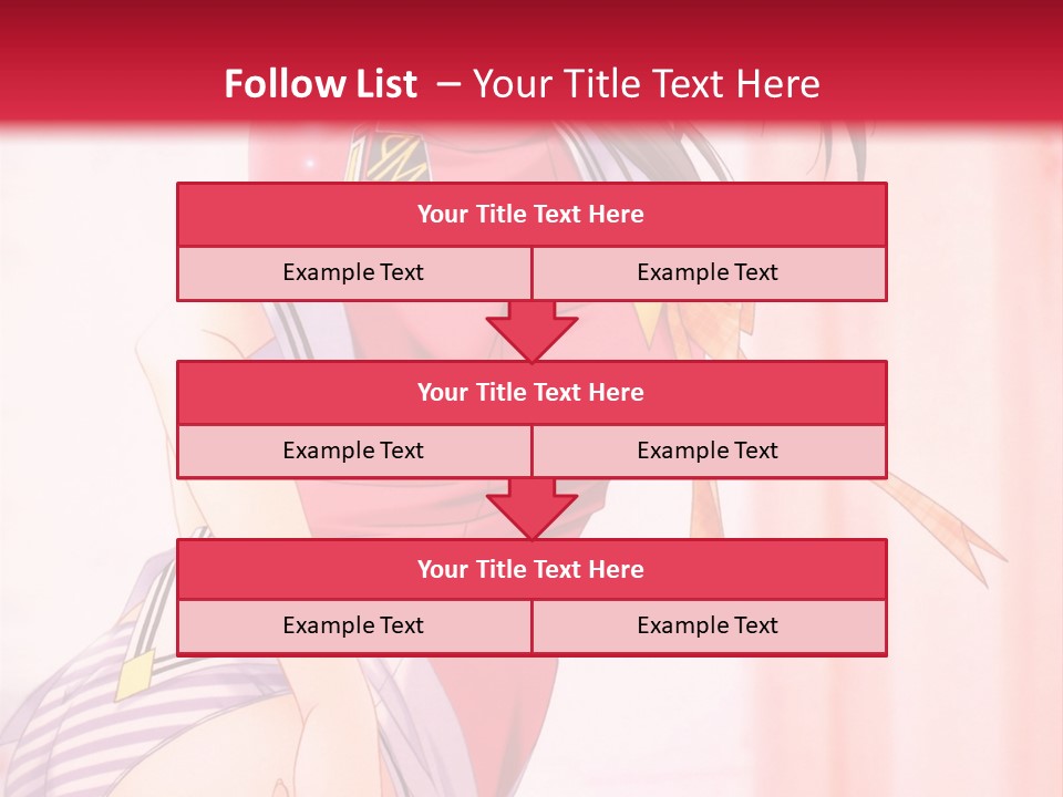 A Woman In A Pink Shirt Is Standing In Front Of A Red Wall PowerPoint Template