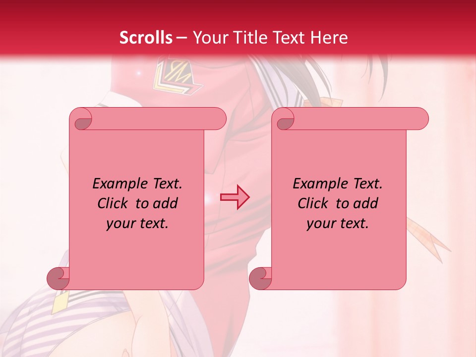 A Woman In A Pink Shirt Is Standing In Front Of A Red Wall PowerPoint Template